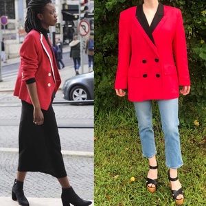 Vintage 90s Christian Dior red statement blazer